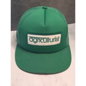Vintage Wisconsin Agriculturist Green Trucker Hat G.S.C. Snapback Mesh Cap